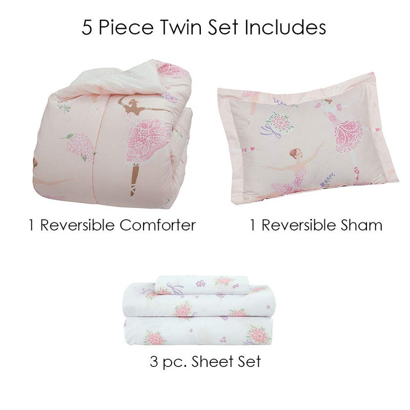 Kidz Mix Dancing Ballerinas Bed in a Bag, Twin - Image 2